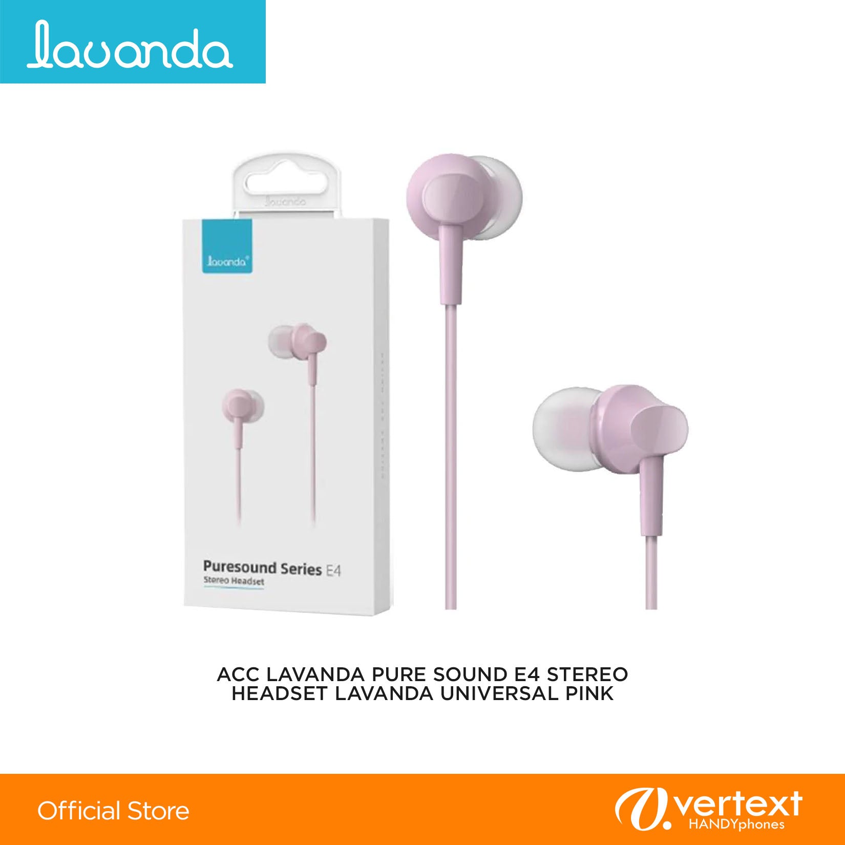Lavanda Pure Sound E4 Stereo Headset Lavanda Universal Pink